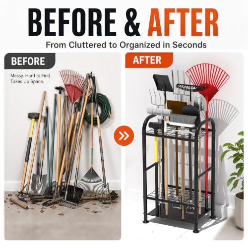 Garden Tool Organizer, Yard Tool Tower Rack