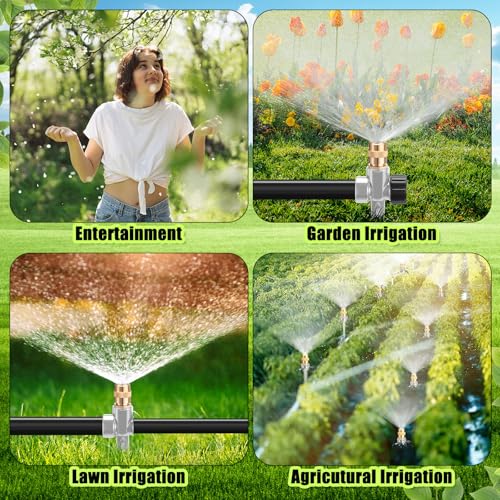 Tioncy 4 Pack Metal Lawn Sprinklers with Adjustable Brass Nozzle, Grey - color: Gray