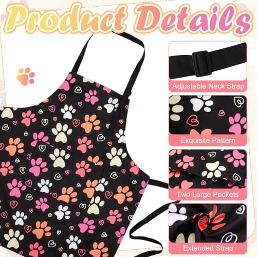 2 Pcs Dog Grooming Apron with 2 Pockets, Dog Grooming Smock - color: Pink Orange + Green Blue Comb