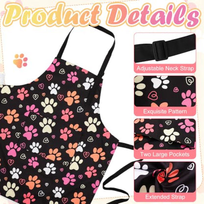 2 Pcs Dog Grooming Apron with 2 Pockets, Dog Grooming Smock - color: Pink Orange + Green Blue Comb