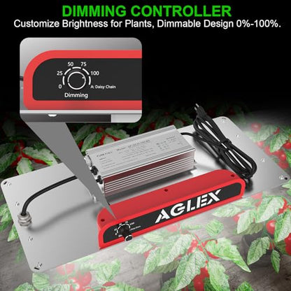 AGLEX K1000 LED Grow Light, Grow Light with Daisy Chain & Dimmable, Full Spectrum Plant Grow Lights for Hydroponic Indoor Plants Seeding - size: K1000