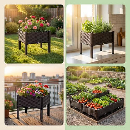 Elevated Garden Planter, Modular Raised Bed for Vegetables & Herbs
