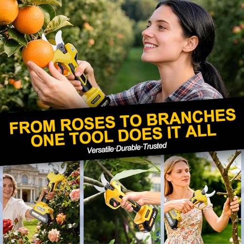 21V Brushless Cordless Electric Pruning Shears Max 2" Cutting