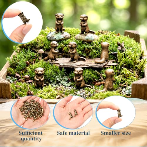 Civaner 50 Pcs Mini Brass Otter, Mini Brass Figurines - style: Cute Otter