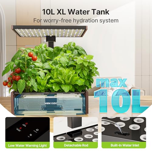 SUNCOZE Hydroponics Growing System, 20 Pods Indoor Herb Garden, Black