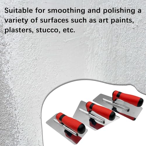 3 Pack Plaster Finishing Trowel Set, Paint Plastering Hand Tool - size: 0.7mm, 3Pcs, Red