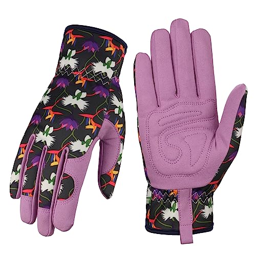 Bamllum Gardening Gloves for Women, Leather Garden Gloves - color: Baiziteng