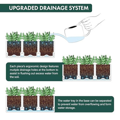 D'vine Dev 2-Pack Acrylic Herb Garden Planter Set, Clear, 76-V-D-2 - color: Clear, size: 24"