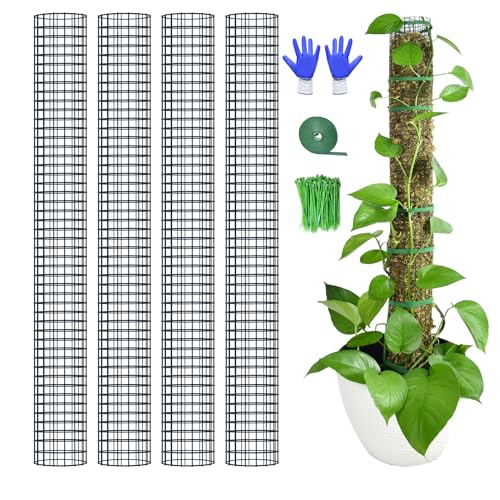 4 Pack Metal Moss Pole, 40" Large Moss Poles for Plants Monstera, Stackable Sphagnum Moss Pole for Plants Work with Sphagnum Moss(4 Pack 40") - color: 4 Pack 40"