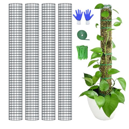 4 Pack Metal Moss Pole, 40" Large Moss Poles for Plants Monstera, Stackable Sphagnum Moss Pole for Plants Work with Sphagnum Moss(4 Pack 40") - color: 4 Pack 40"