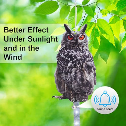 Owl Scarer for Gardens, 2Pack Fake Owl Hanging Effective Cardboard Owl Deterrent for Garden Patio Windows - color: 2 Feathered Owl02