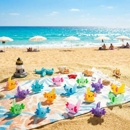 EMiEN 8 Pcs Miniature Hexagonal Salamander Tiny Animals Figurines - color: 8 Pcs Miniature Salamander