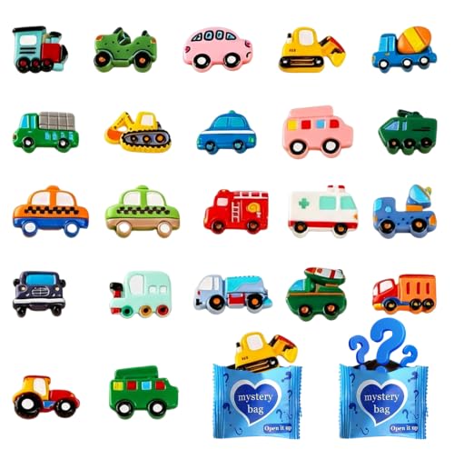 Mini Glow In The Dark Animal Resin Models, Resin Animals Mystery Bags, Individually Wrapped Blind Bags Tiny Animal Figurines, Collectible Mini Animals For Fairy Garden, DIY Crafts (50, Cars) - color: Cars