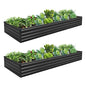 2PCS 10x3x1ft Galvanized Raised Garden Bed Kit,Gardening Planter Box - color: Black, size: 10x3x1FT(2PCS)