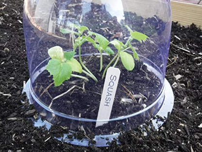 12-Pack! GrowAway™ Medium Reusable Plastic Mini Greenhouse, Garden Cloche Dome, Plant Covers Frost Guard Freeze Protection for Plants Outdoors, Garden Tools, Garden Accessories - 10.24"Diam. x 7.48"H