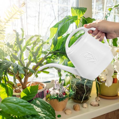 Hand Watering Can - for Home Plant Garden - 1 Gallon - White - color: White