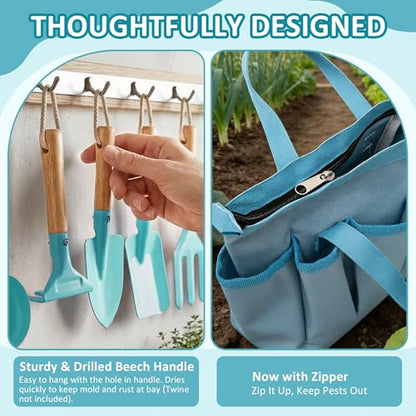 Cossy 13 PCS Kids Gardening Set,Garden Tool Kit for Kids and Toddlers - color: Blue