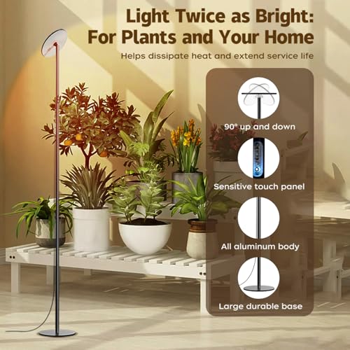 Grow Lights for Indoor Plants, 40W Full Spectrum Tall Grow Light, 85 Inch - size: 2300-6500K with 4/8/12H Timer