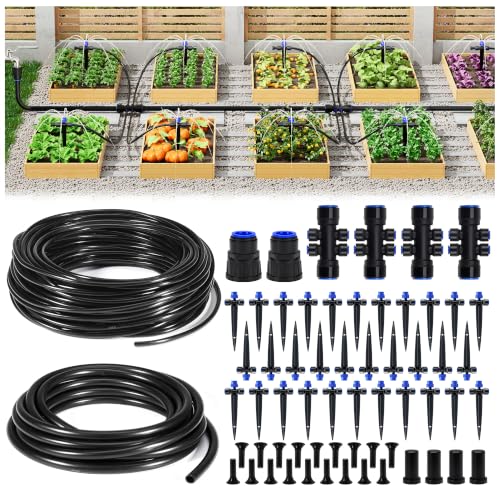 HIRALIY 220FT Garden Drip Irrigation Kit for Large Gardens