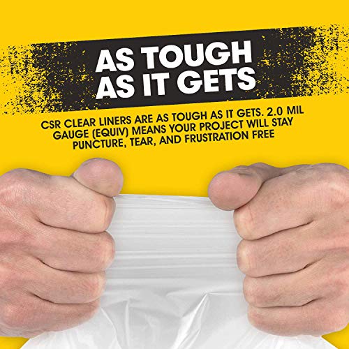 Aluf Plastics 33 Gal Clear Trash Bags, 2.0 MIL (EQ.), 33" x 39" (100 Pk) - style: 33 Gal, 2 Mil Equiv, 100 Count