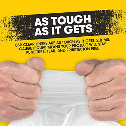 Aluf Plastics 33 Gal Clear Trash Bags, 2.0 MIL (EQ.), 33" x 39" (100 Pk) - style: 33 Gal, 2 Mil Equiv, 100 Count