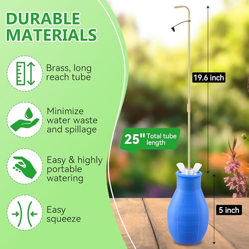 Squeeze Bottle for Hanging Plant, 19" Spout Water Can, Blue, 8 oz, 1 Pack - color: Blue