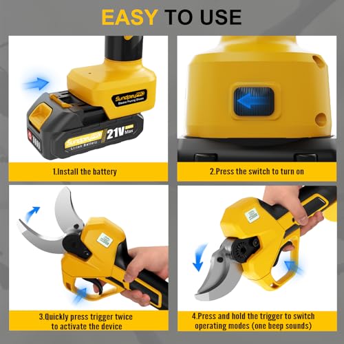 21V Brushless Cordless Electric Pruning Shears Max 2" Cutting