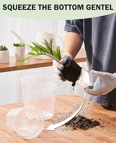 homenote 4 Inch Clear Nursery Pots with Drainage Holes for Plants (30 Pcs) - color: Transparency-no Lid, size: 4 Inch-30 Pack