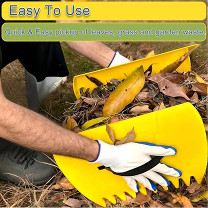 2 Sets Leaf Scoops Hand Rakes, Lightweight Plastic Leaf Grabbers