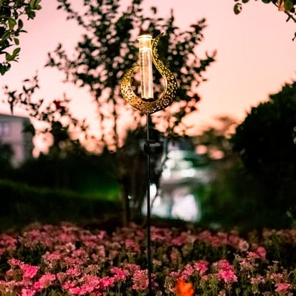 39'' Tall Rain Gauge Outdoor - Solar Flame Design - color: Flame B