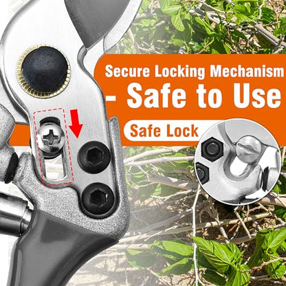 Gardzen 8" Bypass Prunning Shear Garden Scissors - style: Curved Blade