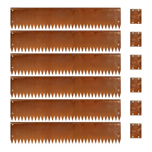 Corten Steel Edging 8" H x 40" L Steel Garden Edging 6 Pack 180 Bend Rusted - color: 180-Bend, size: 8 inch 6Pcs