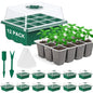 12 Pack Seed Starter Trays, 144Cell Stater Kit with Humidity Dome Green