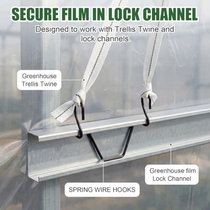 Hicarer 30 Pack Greenhouse Spring Wire Hooks Batten Tape Lock Channel Clips