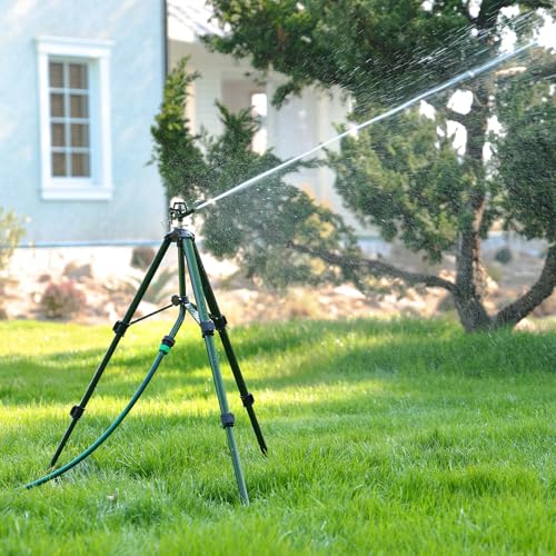 RESTMO Adjustable Full Metal Tripod Sprinklers for Yard Large Area - size: 1 Pack