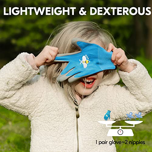 Vgo... 1-Pair Age 5-7 Kids Gardening Gloves, Children Yard Work Gloves, Soft Safety Rubber Gloves (XXS, Blue, KID-RB6013) - color: 1 Pair - Blue, size: XXS Age 5-7 (Pack of 1)