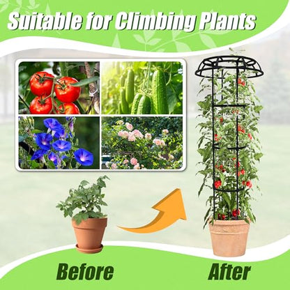 Quibbay 65 Inch Mushroom Top Garden Trellis for Climbing Plants, 1 Pack - style: 5 Floors-10*65IN
