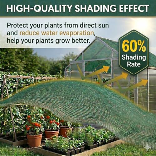 60% Eyelets Shade Cloth Roll 5'10"X100FT Sunblock Shade Mesh Tarp