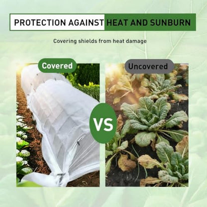 10x16.4 Ft Plant Sun Protection Cloth, Garden Non-Woven Plant Shade Cloth - size: 10 x 16.4Ft