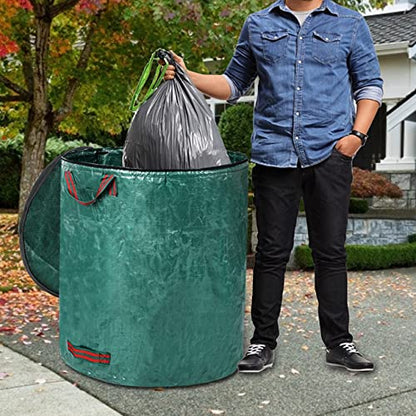 4 Pack 72 Gallons Reusable Yard Waste Bags with Lid Lawn Leaf Bags - style: 4pcs 72 gallons bags with lid