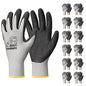 toolant Crinkle Latex Work Gloves, 12 Pairs, Gray, Small - color: Gray, size: Small