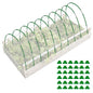 50 Pack Garden Hoops for Raised Beds, 10 Sets Fiberglass with PVC - color: Green-50P