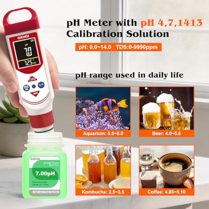 pH EC Meter for Hydroponic, Digital pH TDS EC ppm Tester