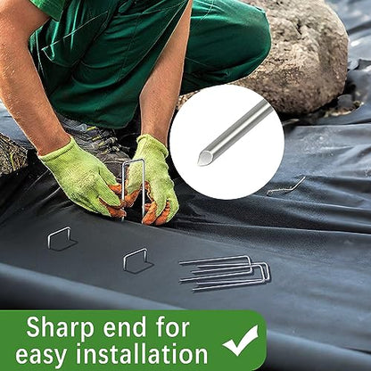 500 Pack Landscape Staples 6 Inch 11 Gauge Garden Stakes - size: 6 inch 500 Pack