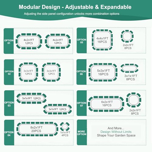 3 in 1 Galvanized Raised Garden Bed, 4x2x1ft, 2Pack, Green - color: Green, size: 4x2x1ft (2packs)