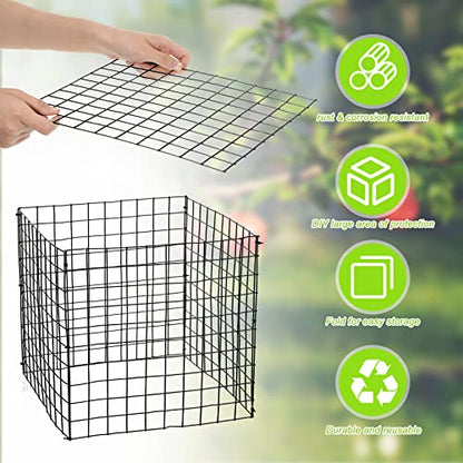Zubebe 10 Pack Small Wire Plant Protectors Mesh, Thickness 2mm, Black - color: Black, size: Thickness 1mm