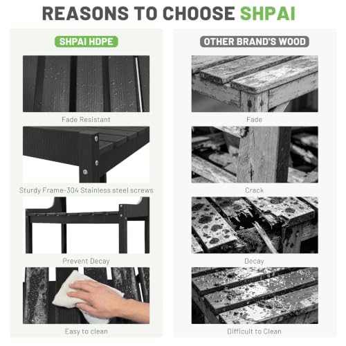 Outdoor HDPE Garden Potting Bench Weatherproof Potting Table Outside - color: Black