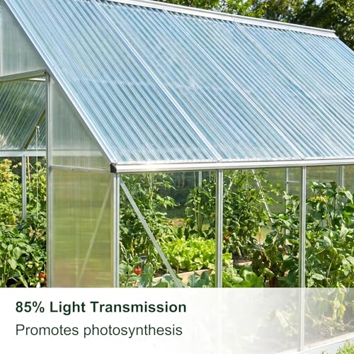 6 PCS Polycarbonate Greenhouse Panels Splicable Corrugated Plastic Sheets - size: 6 Pcs 3.9 ft x 3 ft