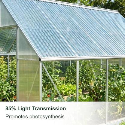 6 PCS Polycarbonate Greenhouse Panels Splicable Corrugated Plastic Sheets - size: 6 Pcs 3.9 ft x 3 ft