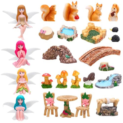 25Pcs Fairy Garden Accessories, Fairies Miniature Ornaments - color: Multicolor